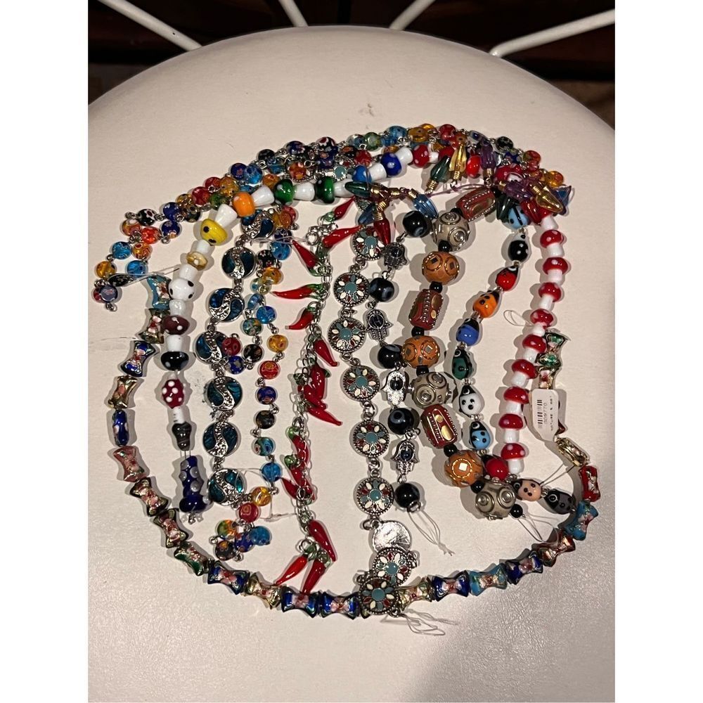 12 New Strands of Various Size, Shape & Color DIY Artisan Glass Plastic Beads